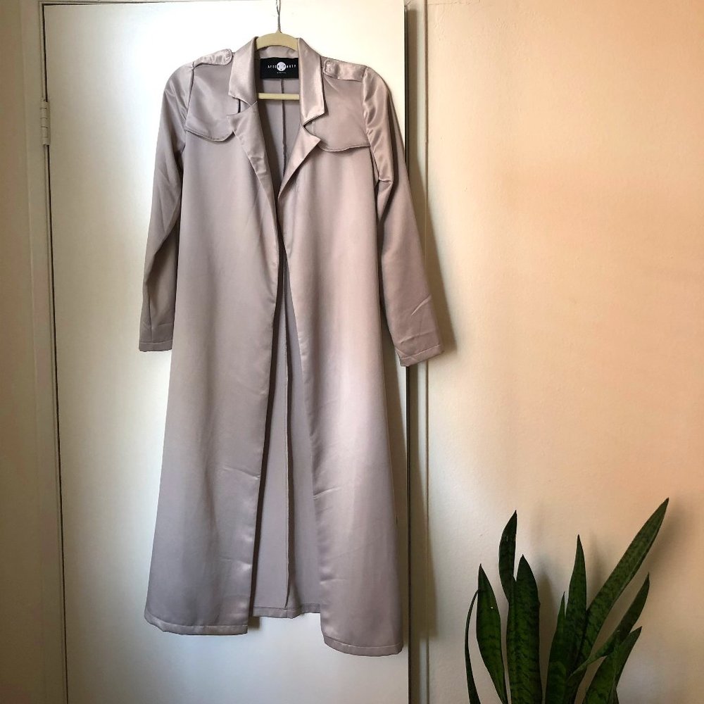 Silver Sateen Shift Jacket
